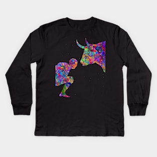 Matador watercolor Kids Long Sleeve T-Shirt